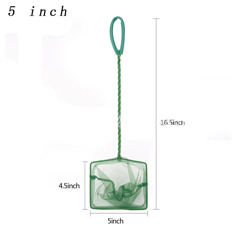 Portable Fish Net Long Handle Square Aquarium Accessories Fish Tank Landing Net Fishing Net Fish Floating Objects Cleaning Tool