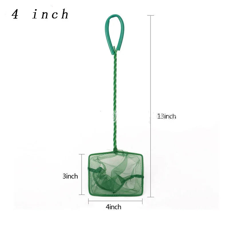 Portable Fish Net Long Handle Square Aquarium Accessories Fish Tank Landing Net Fishing Net Fish Floating Objects Cleaning Tool