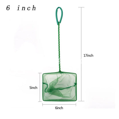 Portable Fish Net Long Handle Square Aquarium Accessories Fish Tank Landing Net Fishing Net Fish Floating Objects Cleaning Tool